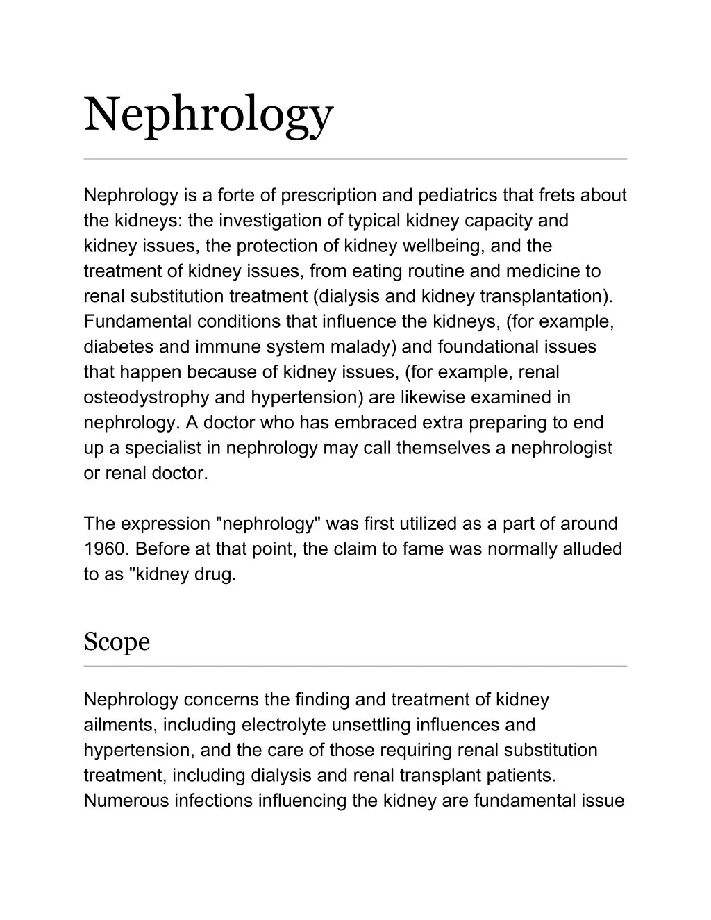nephrology