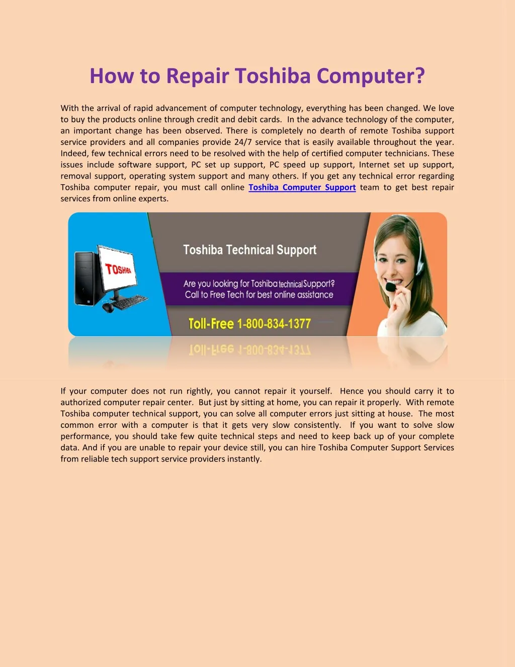 how to repair toshiba computer