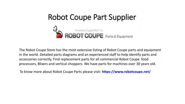 Robot Coupe Part Supplier