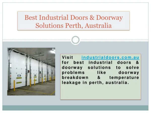 Industrial Door Repairs Western Australia