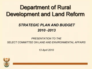 Department of Rural Development and Land Reform - slide 1