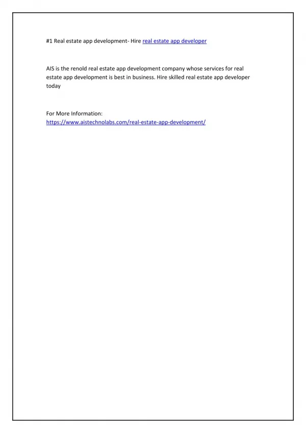 #1 Real estate app development- Hire real estate app developer