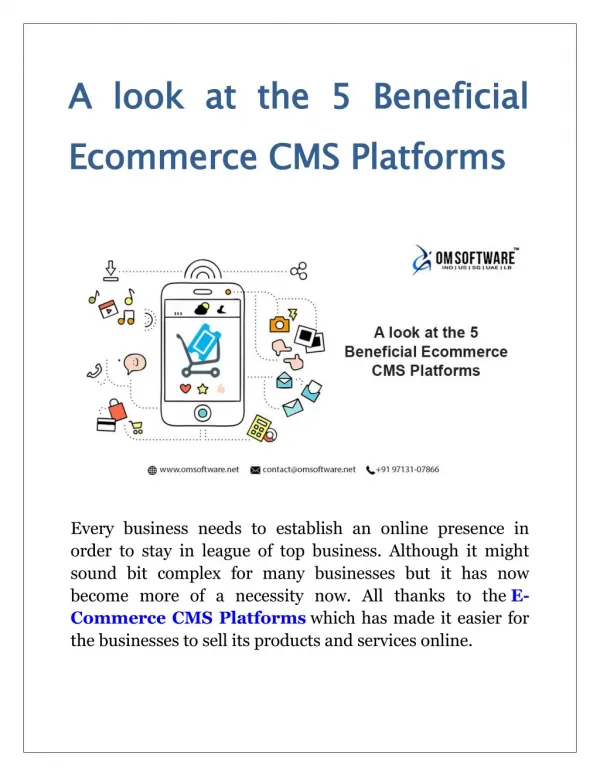 A look at the 5 Beneficial Ecommerce CMS Platforms