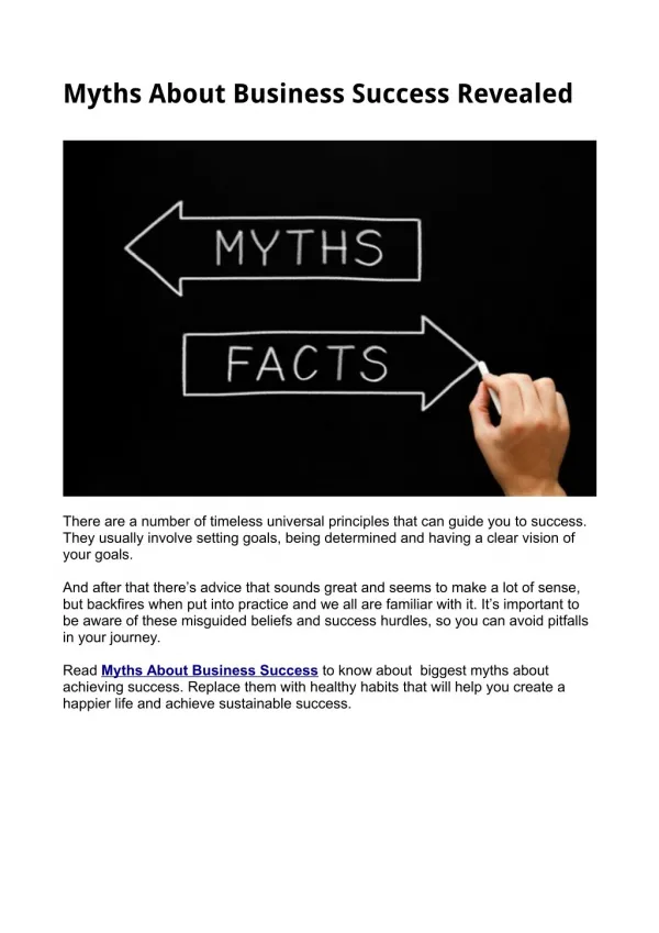 Business Success Myths
