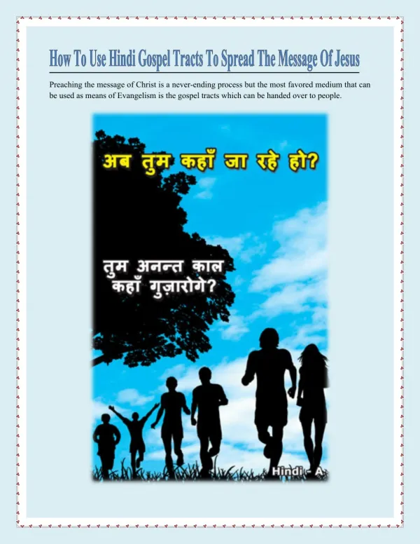 How To Use Hindi Gospel Tracts To Spread The Message Of Jesus