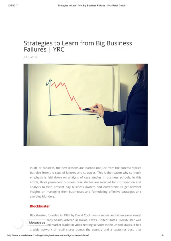 Strategies to Learn from Big Business Failures - I | YRC