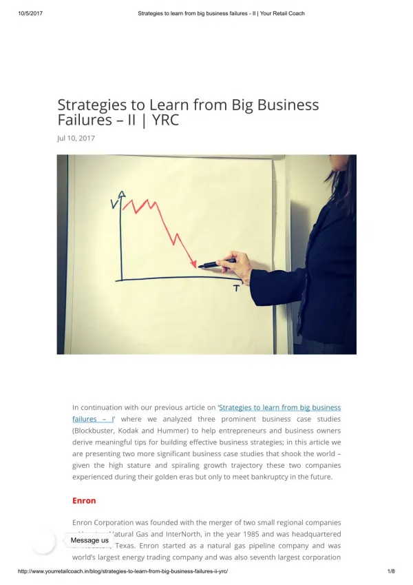 Strategies to Learn from Big Business Failures – II | YRC