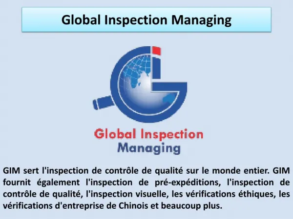 Inspection ContrÃ´le QualitÃ© chez Global Inspection Managing