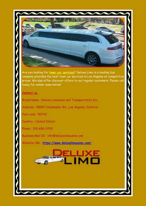 Los Angeles Wedding Limo Services by Deluxe Limo