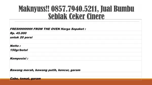 Maknyuss!! 0857.7940.5211, Jual Bumbu Seblak Basah Cilegon 1