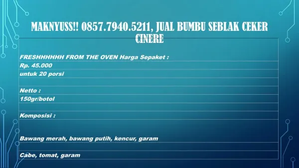 Maknyuss!! 0857.7940.5211, Produsen Bumbu Seblak Goreng Cinere 1