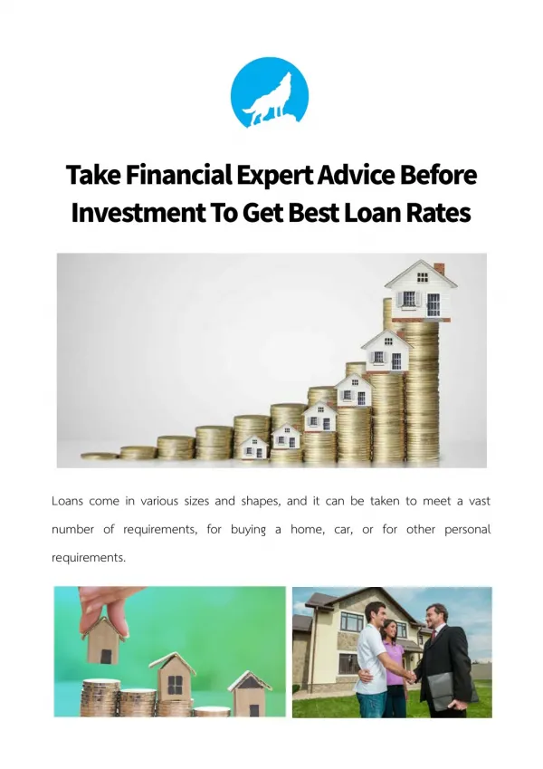 Take Financial Expert Advice Before Investment To Get Best Loan Rates