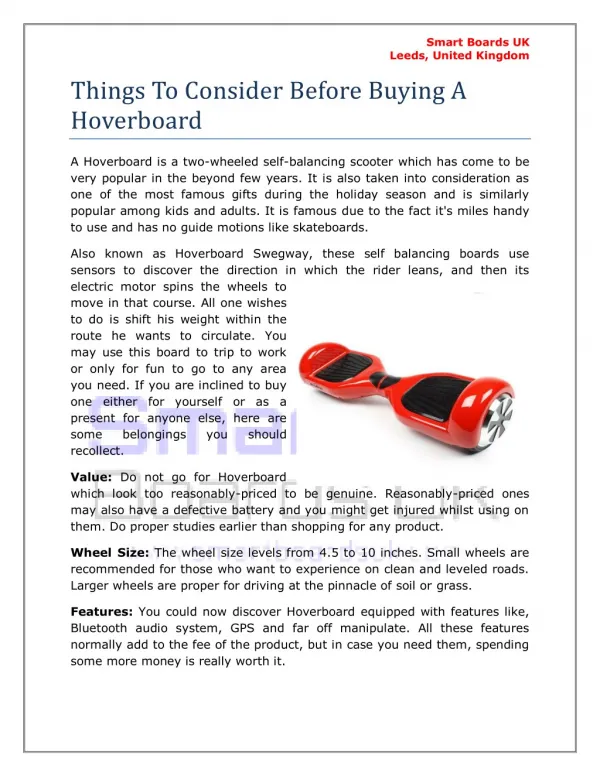 Things To Consider Before Buying A Hoverboard
