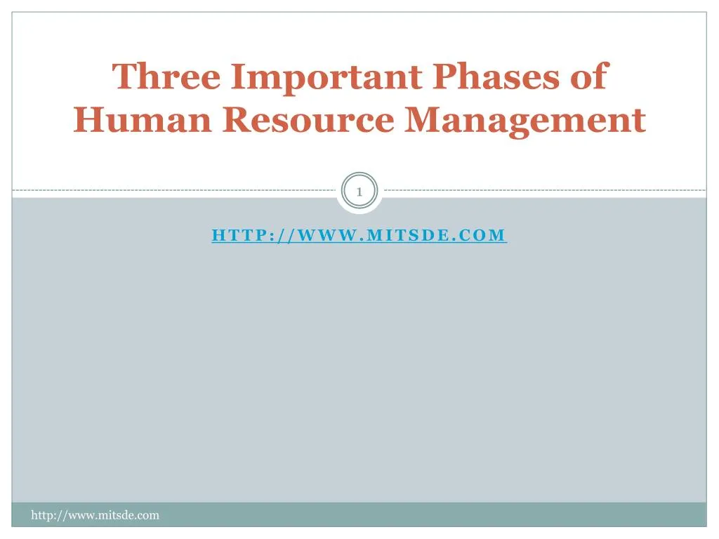 three important phases of human resource management