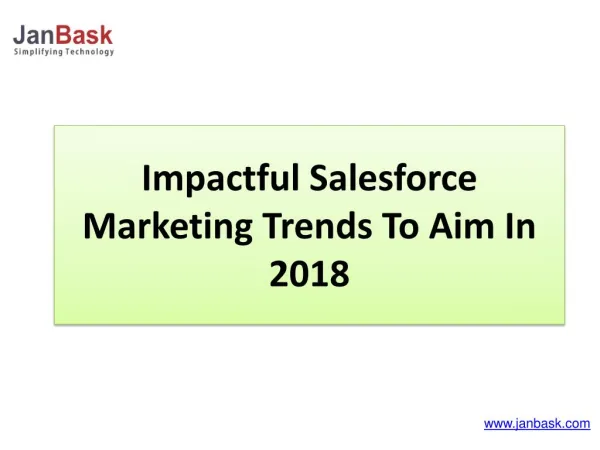 Impactful Salesforce Marketing Trends To Aim In 2018