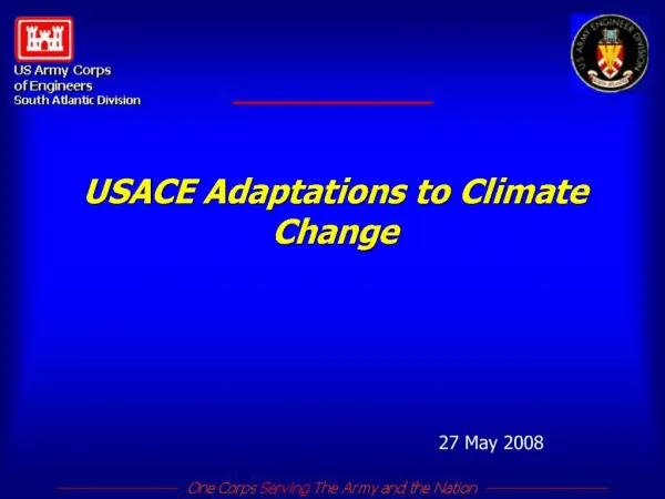 USACE Adaptations to Climate Change