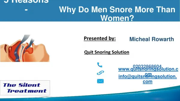 5 Reasons - Why do men snore more than women