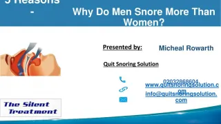 5 Reasons - Why do men snore more than women - slide 1