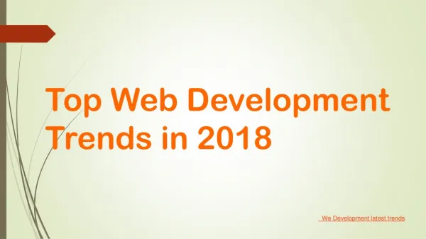Top web development trends in 2018 | Future of Web development