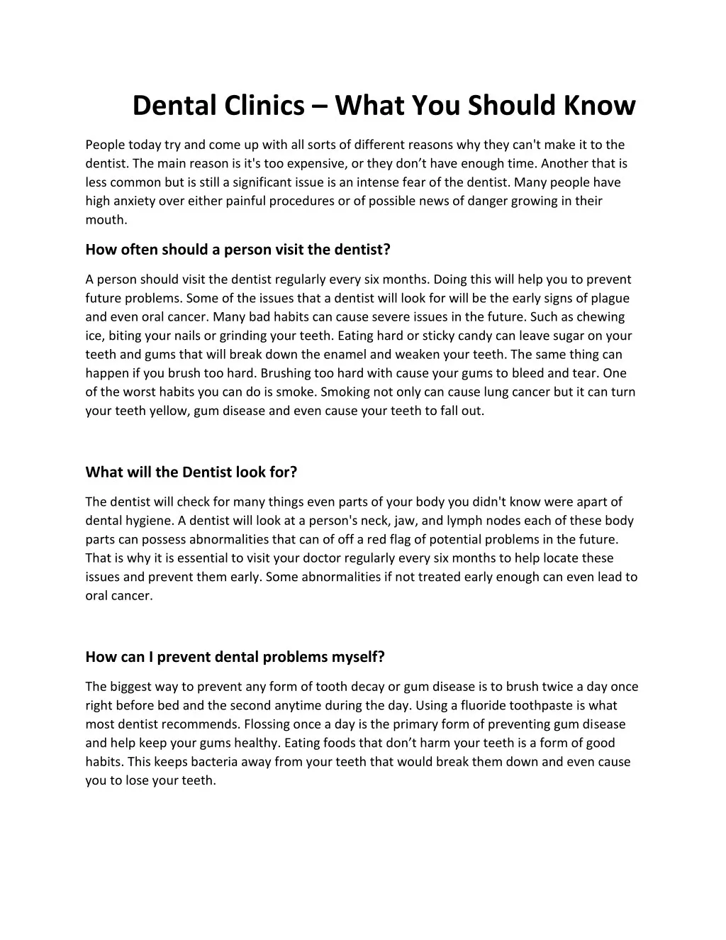 dental clinics what you should know