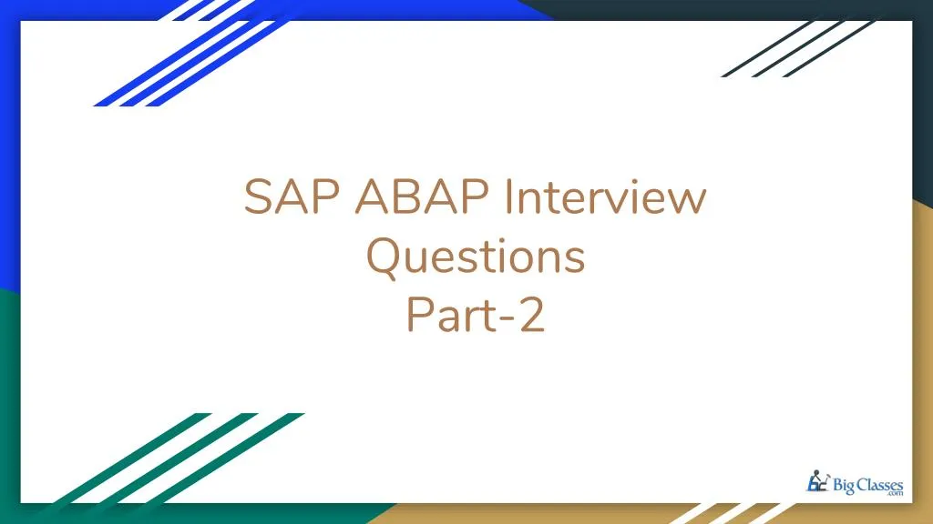 sap abap interview questions part 2