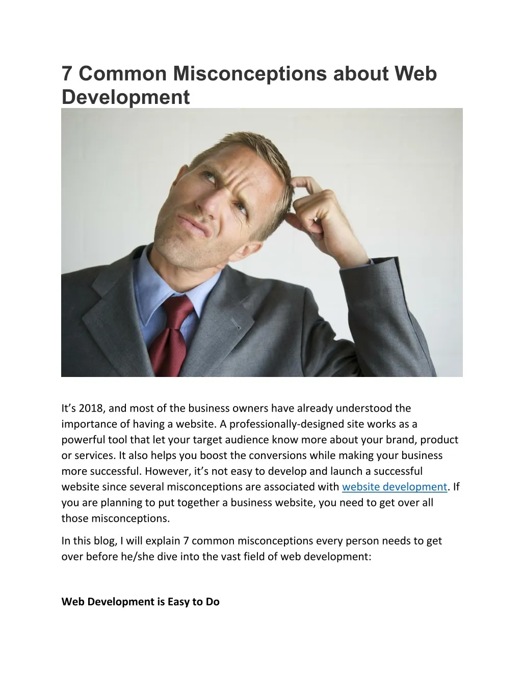 7 common misconceptions about web development