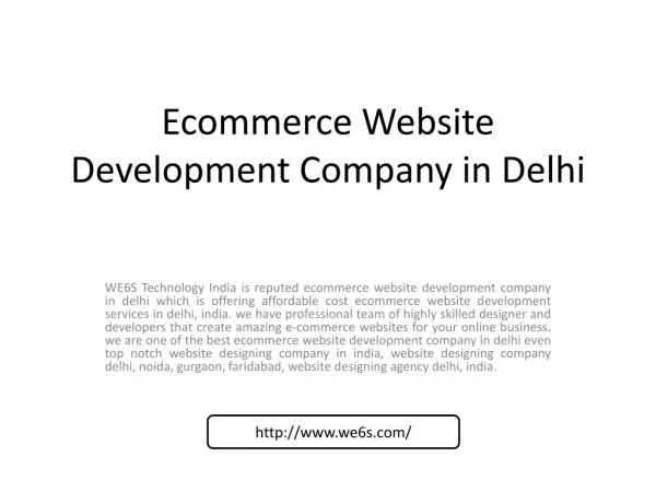 Ecommerce Website Development in Delhi