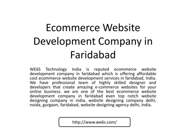 Ecommerce Website Development in Faridabad