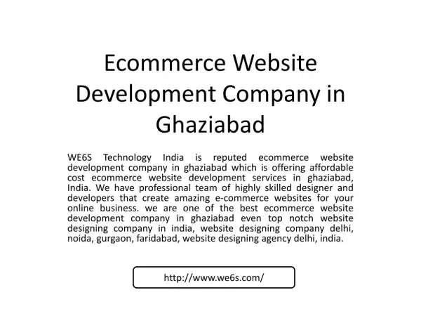 Ecommerce Website Development in Ghaziabad