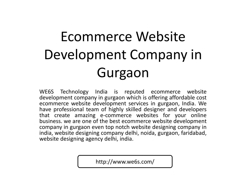ecommerce website development company in gurgaon