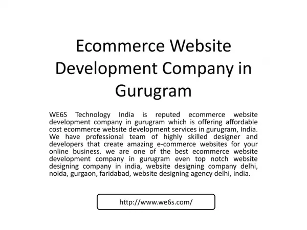 Ecommerce Website Development in Gurugram
