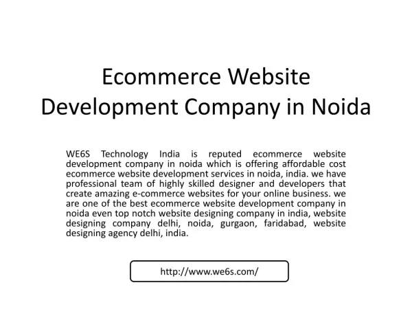ecommerce website development company in noida