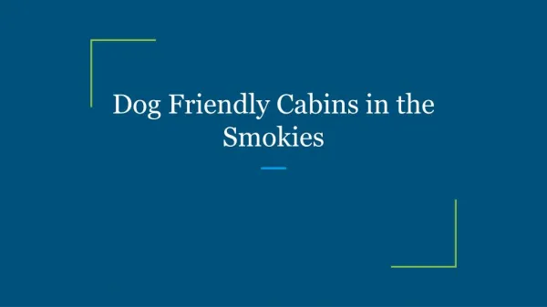 Dog Friendly Cabins in the Smokies