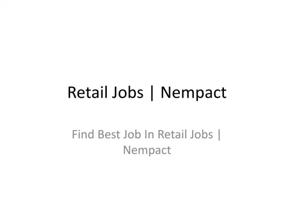 Retail Jobs | Nempact