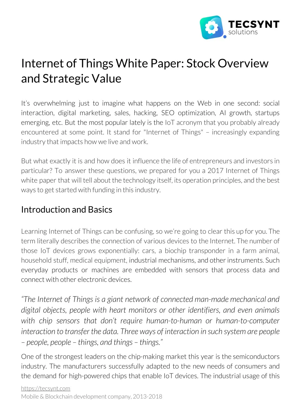internet of things white paper stock overview