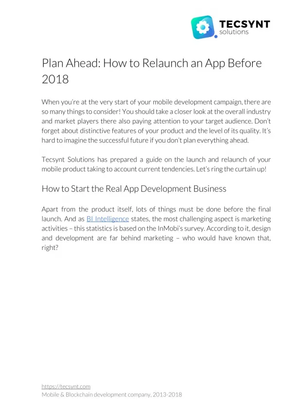 Plan Ahead How to Relaunch an App Before 2018