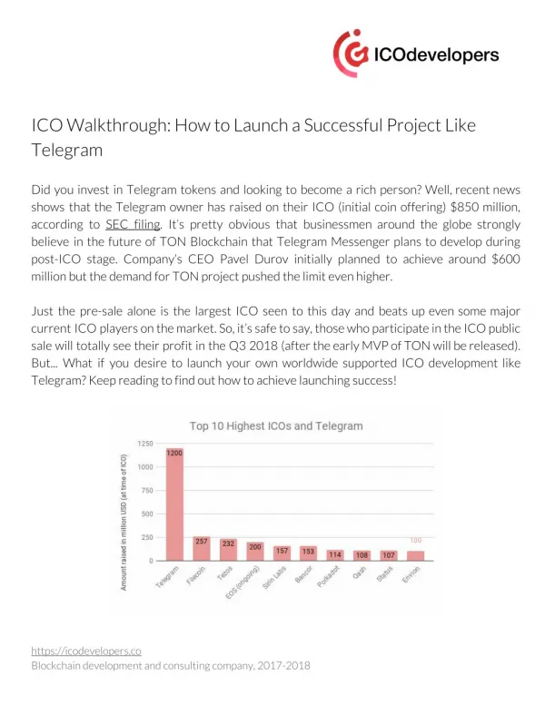 CO Walkthrough: How to launch a successful project like Telegram