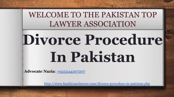 Pakistan Law For Divorce In Pakistan (Procedure Of Divorce In Pakistan)
