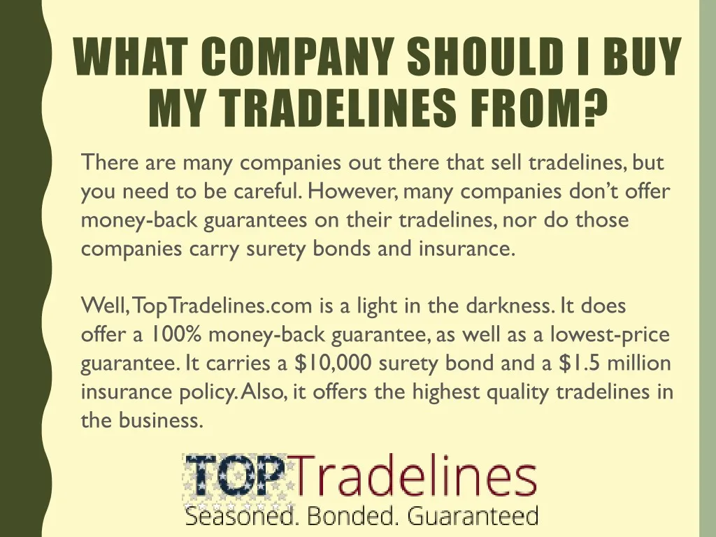 what company should i buy my tradelines from