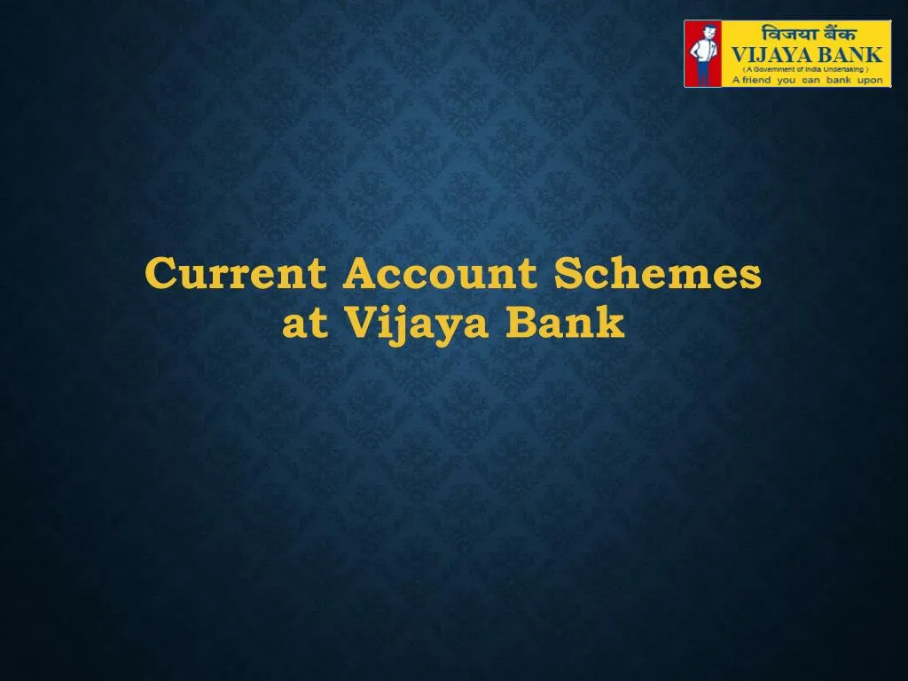 current account schemes at vijaya bank