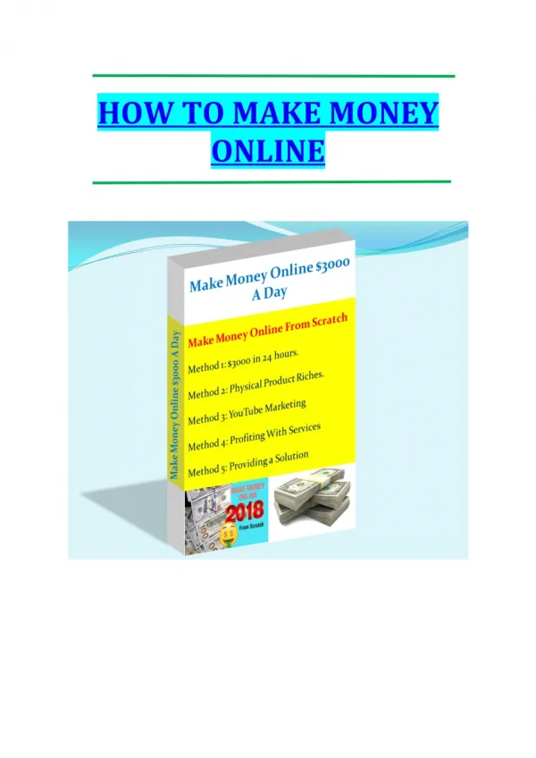 How To make Money Online eBook