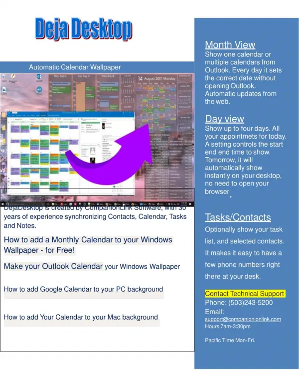 Make your Outlook Calendar your Windows Wallpaper