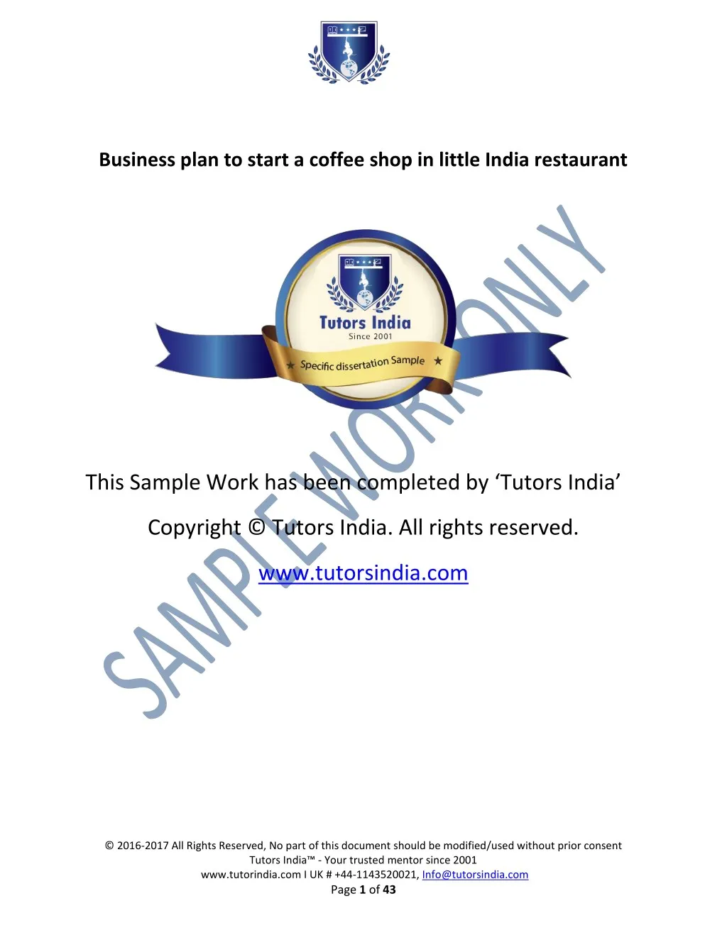business plan to start a coffee shop in little
