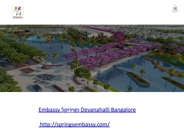 Embassy Springs Devanahalli Bangalore