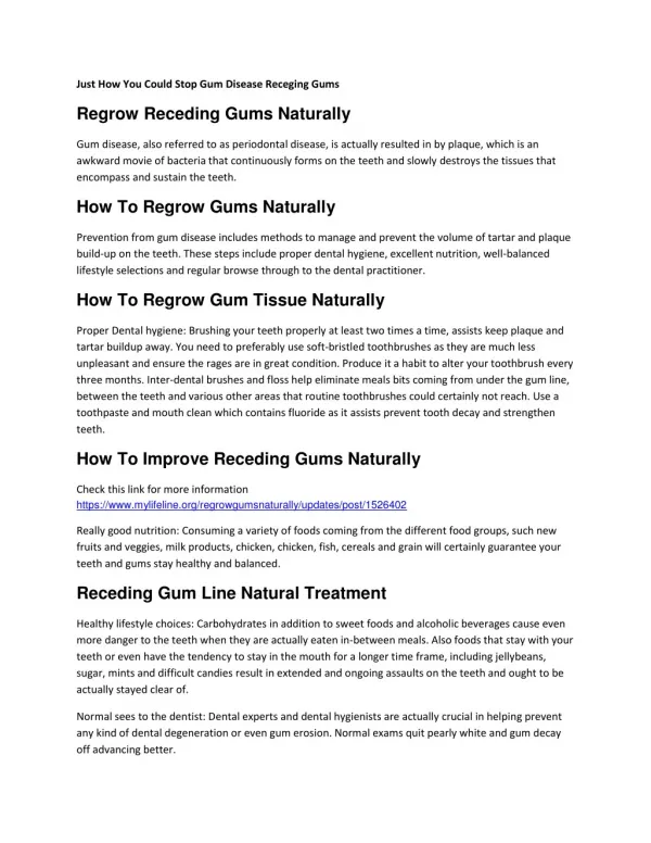 Regrow Receding Gums Naturally