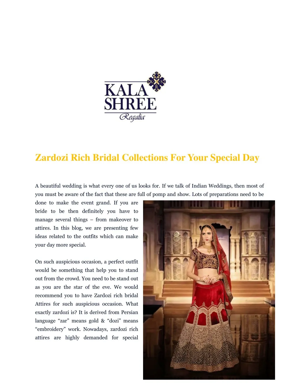 zardozi rich bridal collections for your special