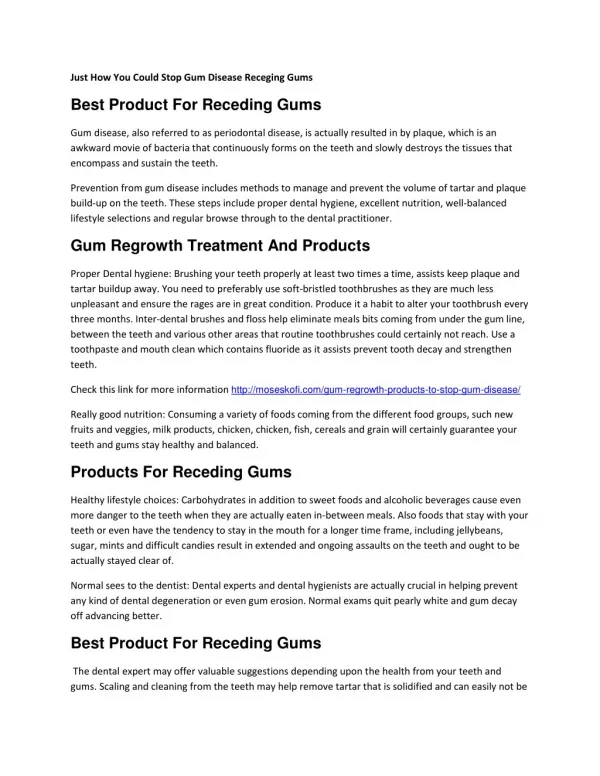 Products For Gum Regrowth Treatment