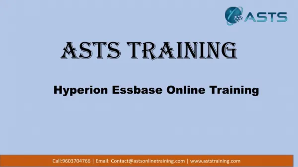 Hyperion Essbase Online Training - Hyperion Essbase Training