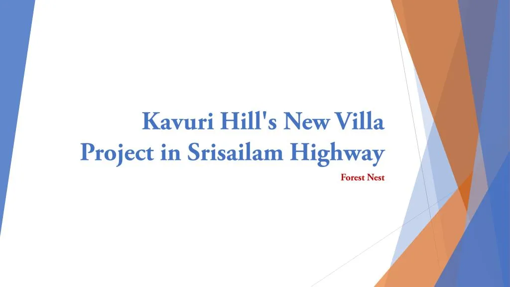 kavuri hill s new villa project in srisailam highway