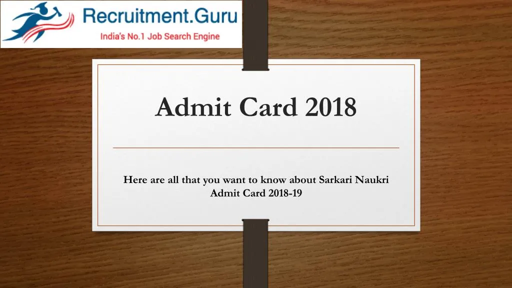 admit card 2018